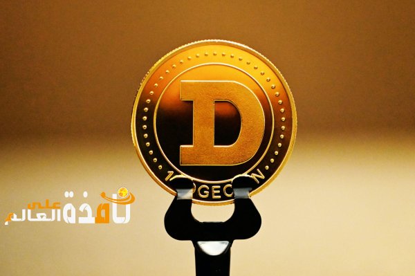 Description: Image of a Dogecoin on a stand