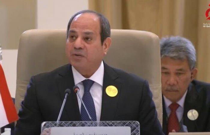 الرئيس السيسي: مصر تحملت مسؤولية إطلاق مسار السلام في المنطقة منذ عقود